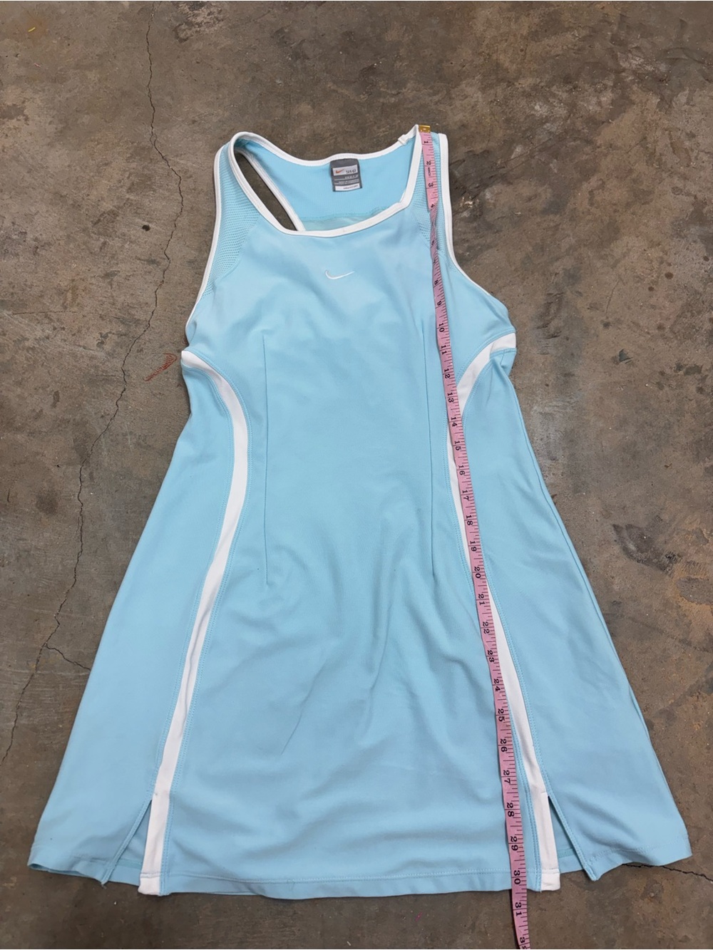 Vintage Nike Fit Dry Middle Swoosh Sky Blue Tennis Golf Dress Womens Small - Picture 7 of 8